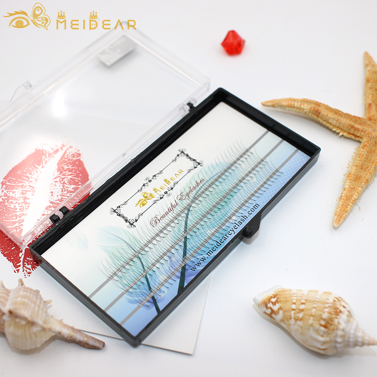 Natural and glamorous premade fans volume eyelash extension with own brand